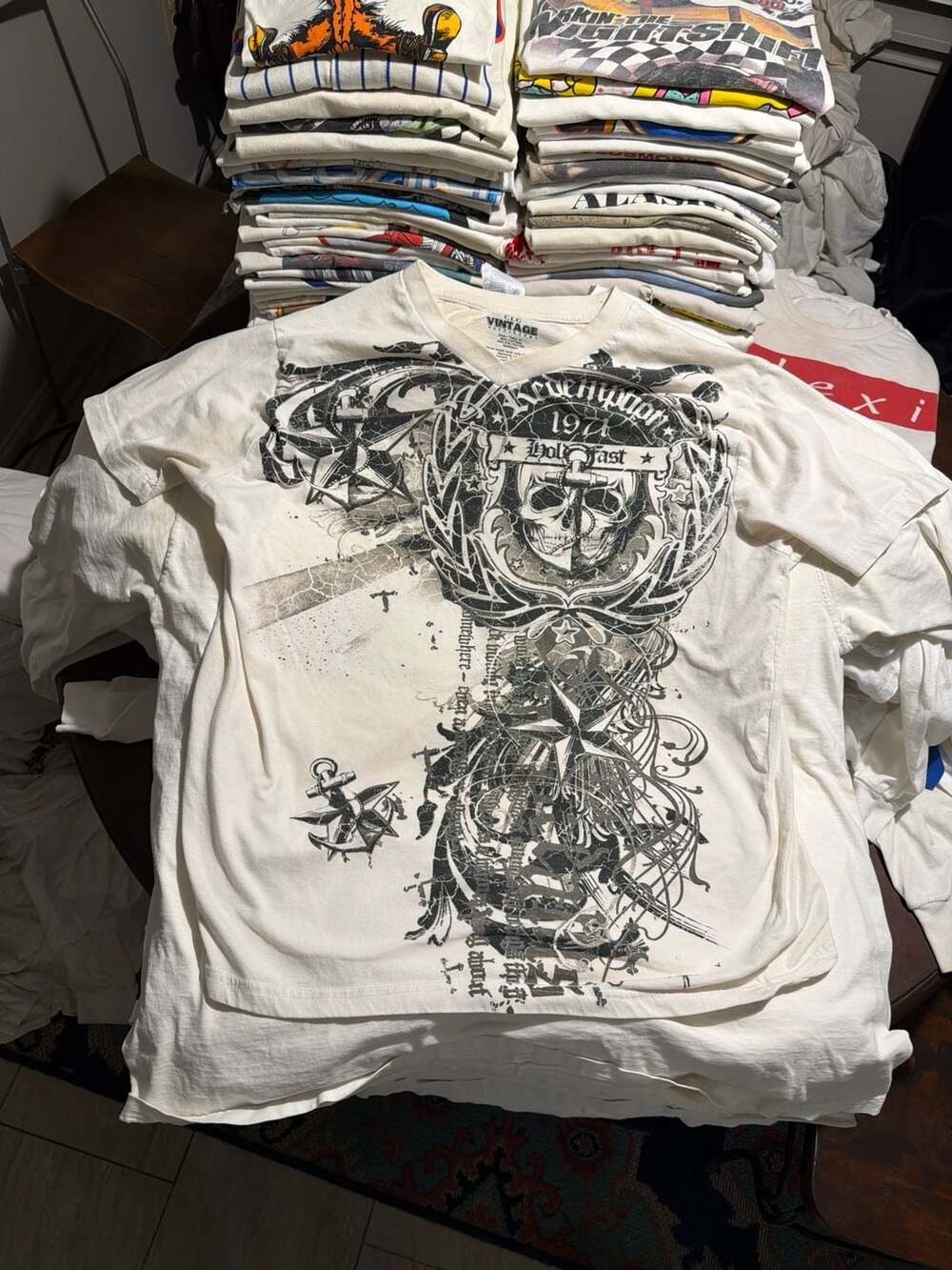 Vintage CLC Outfitters Skull Anchor Graphic Tee Y2K Grunge XL